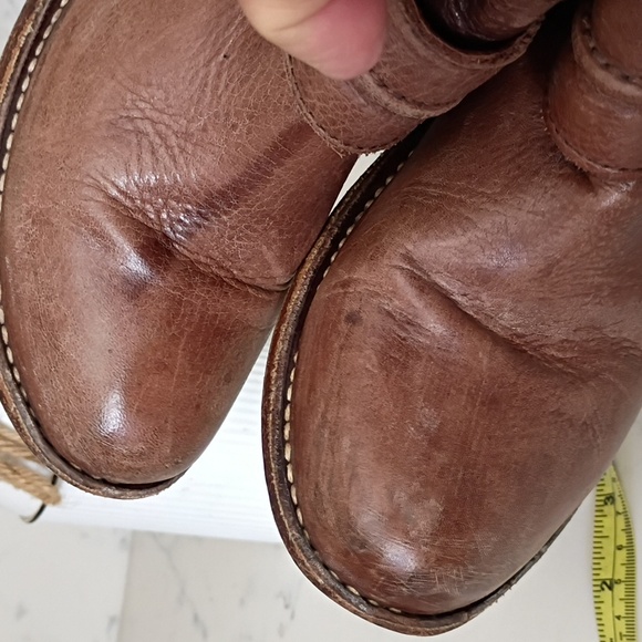 Frye Brown Harness Heeled Boots - Picture 13 of 13